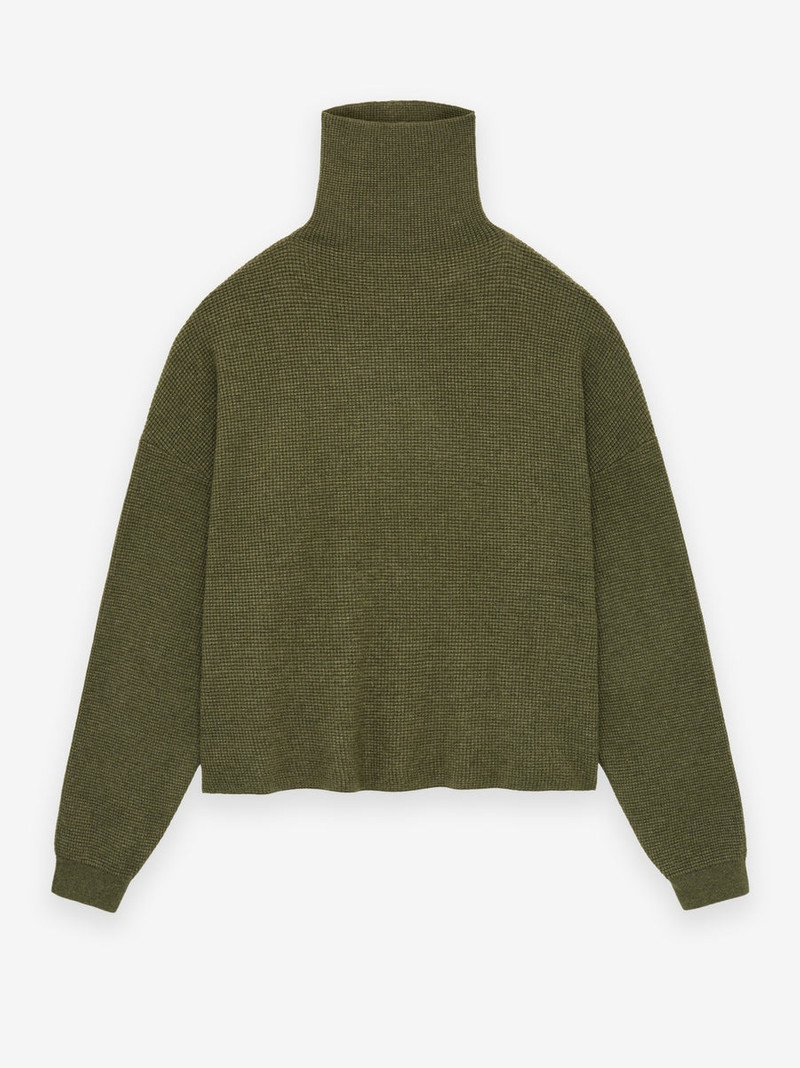 Womens Waffle Turtleneck 1