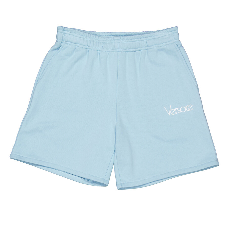 Versace Logo Print Cotton Shorts - 5