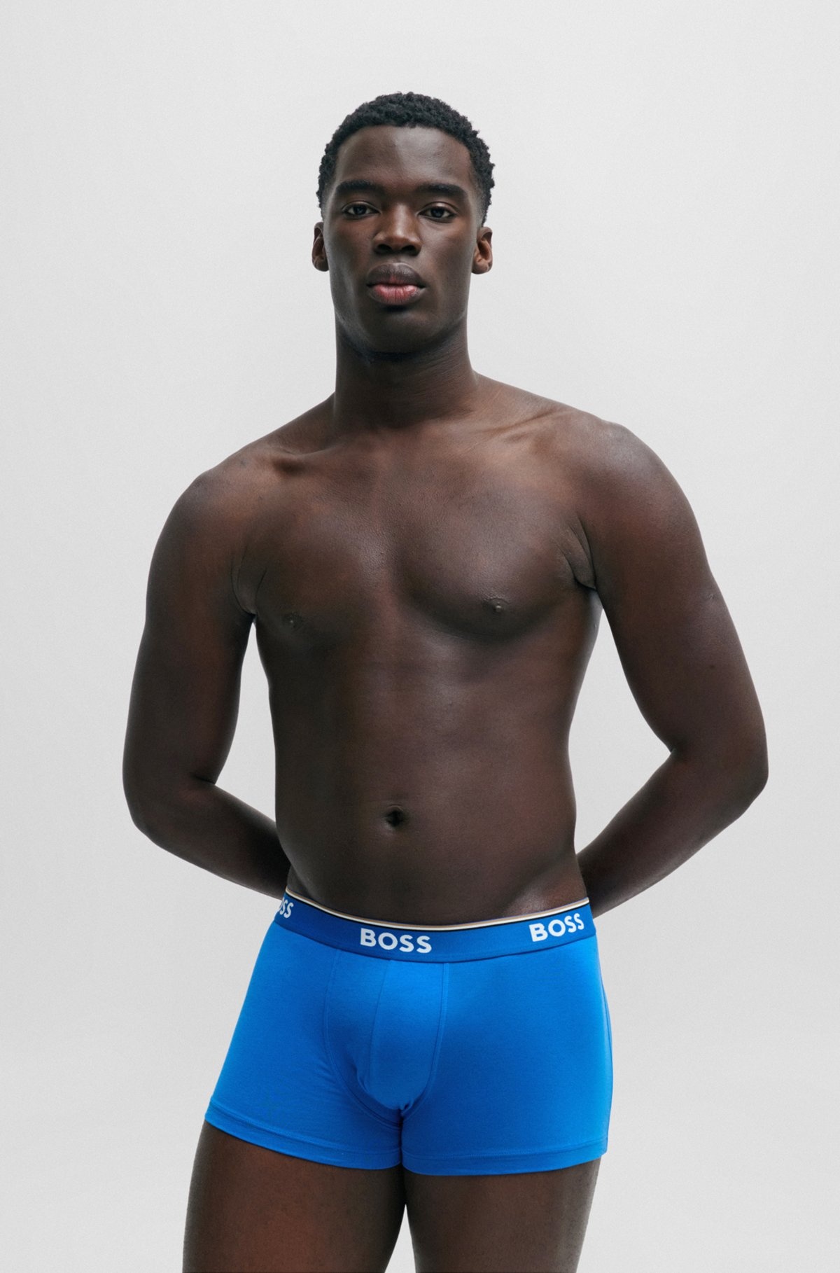 THREE-PACK OF STRETCH-COTTON TRUNKS WITH LOGO WAISTBANDS - 6