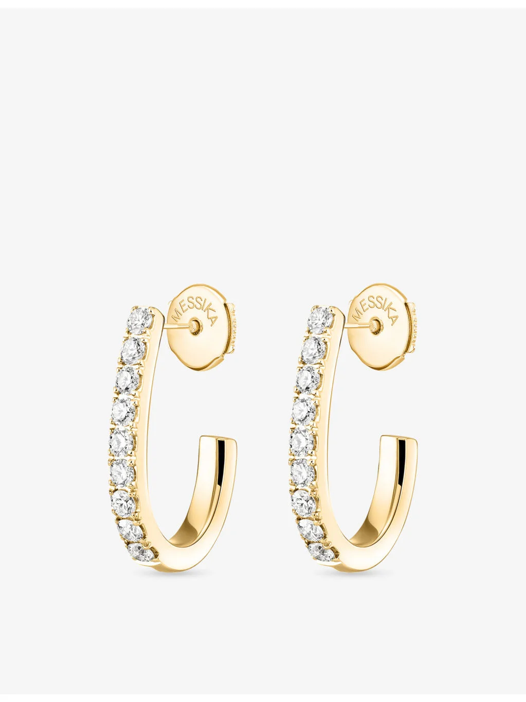 Gatsby Small 18ct Yellow Gold And 0.17ct Diamond Hoop Earrings - 1