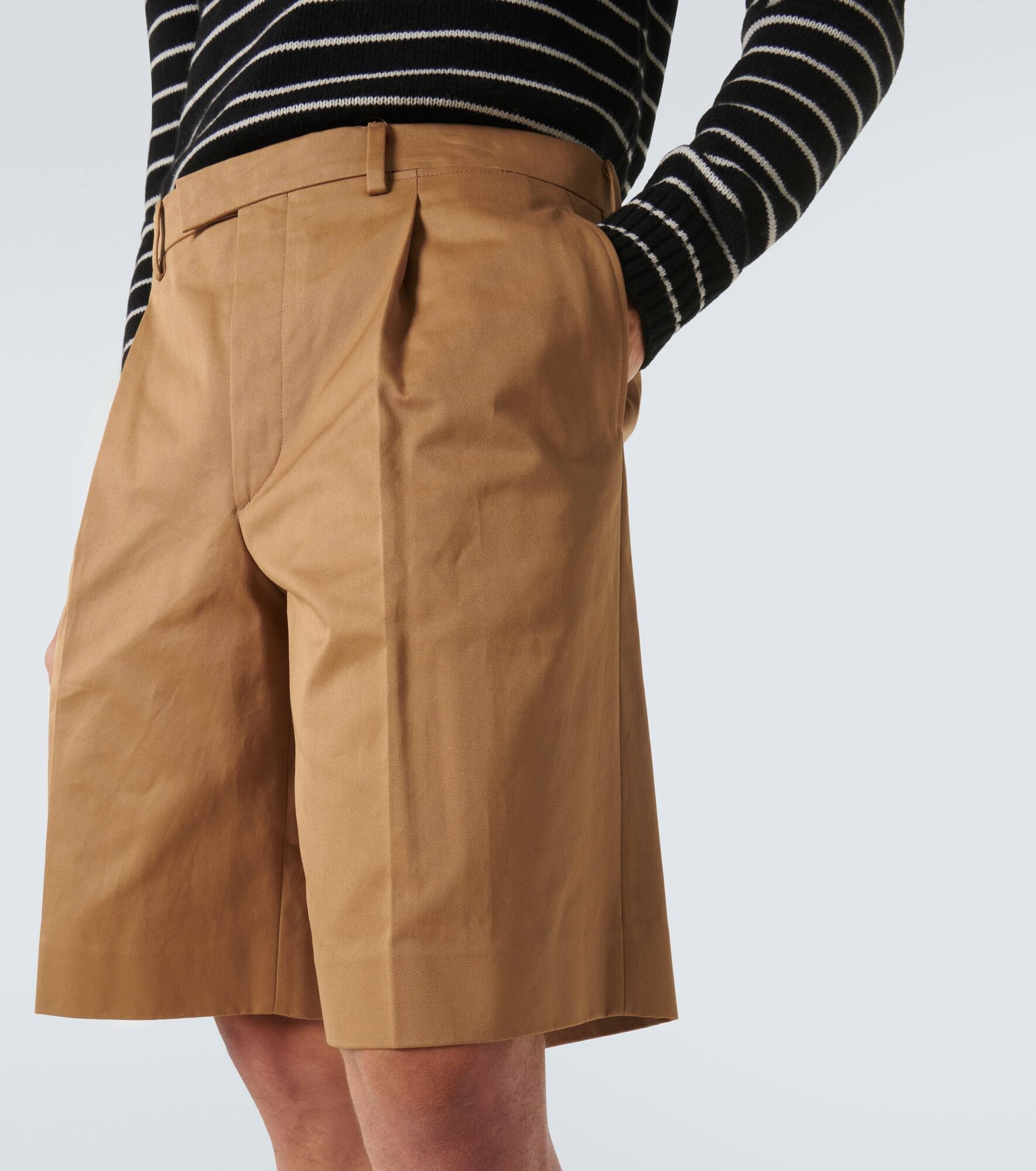 Pleated cotton-twill shorts - 5