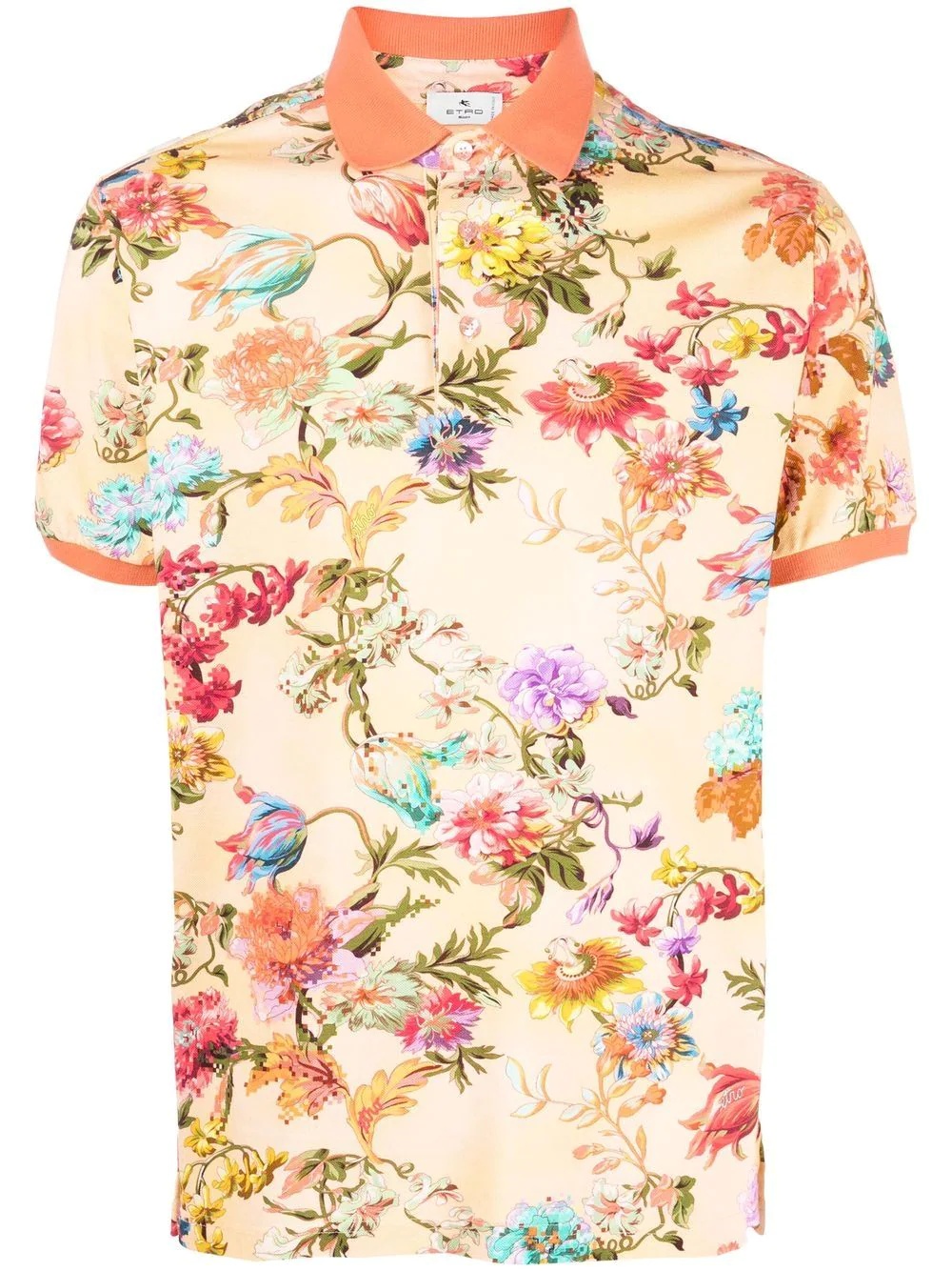 floral short-sleeve polo shirt - 1