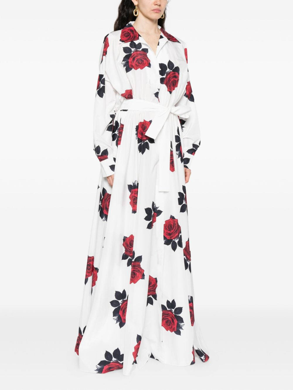 rose-print maxi dress - 3