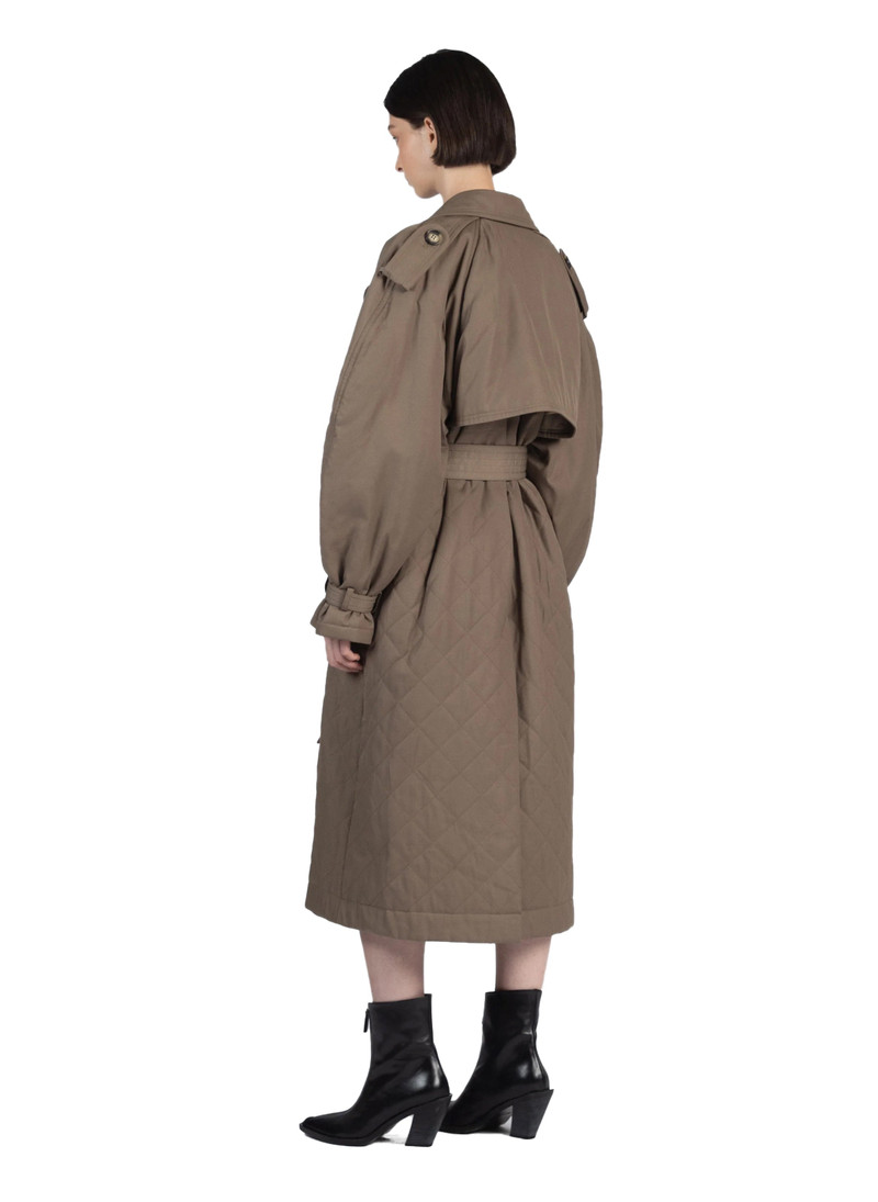 Quilted Trench Coat Brown 3