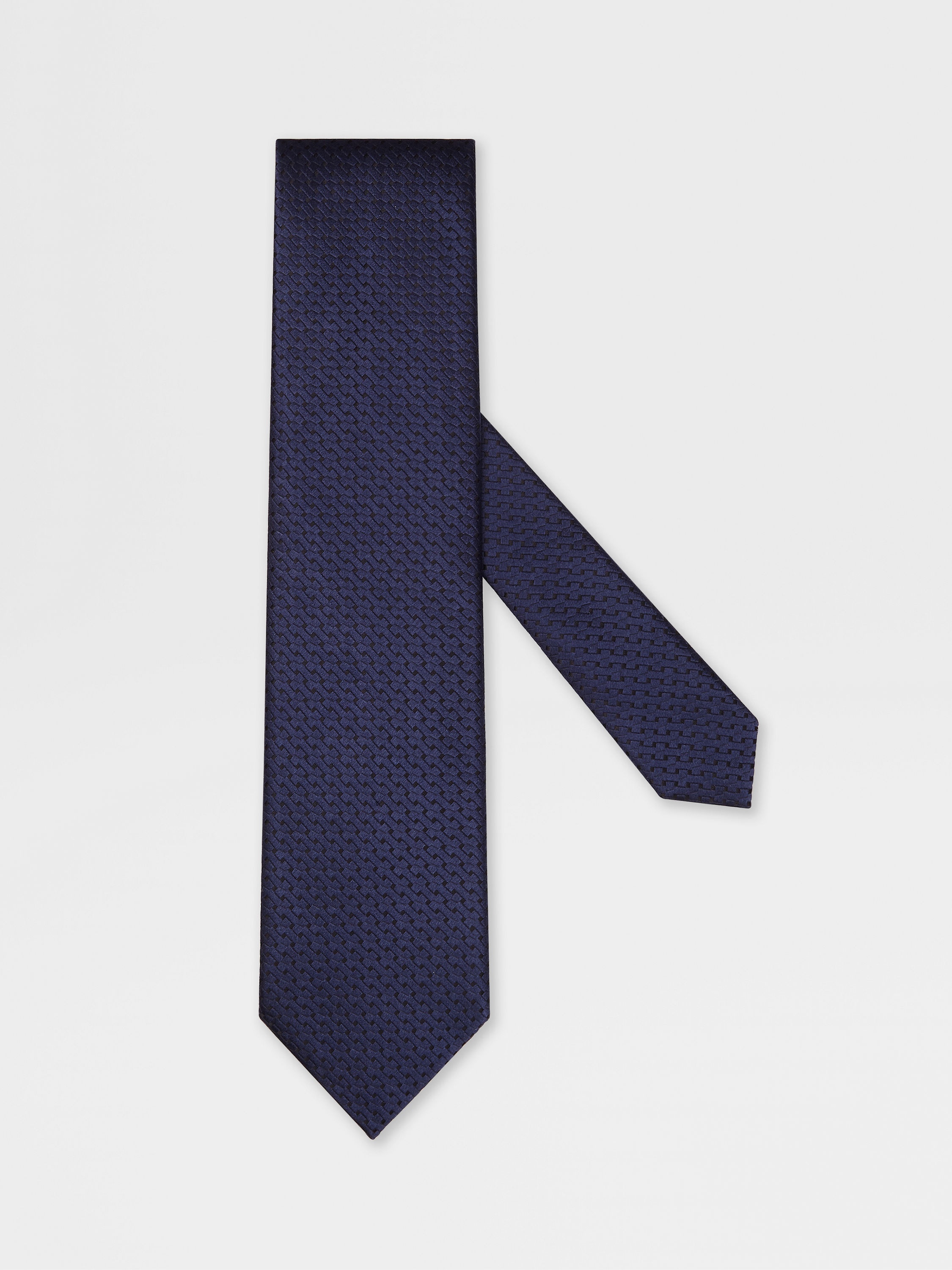 DARK BLUE SILK MACROARMATURE TIE - 1