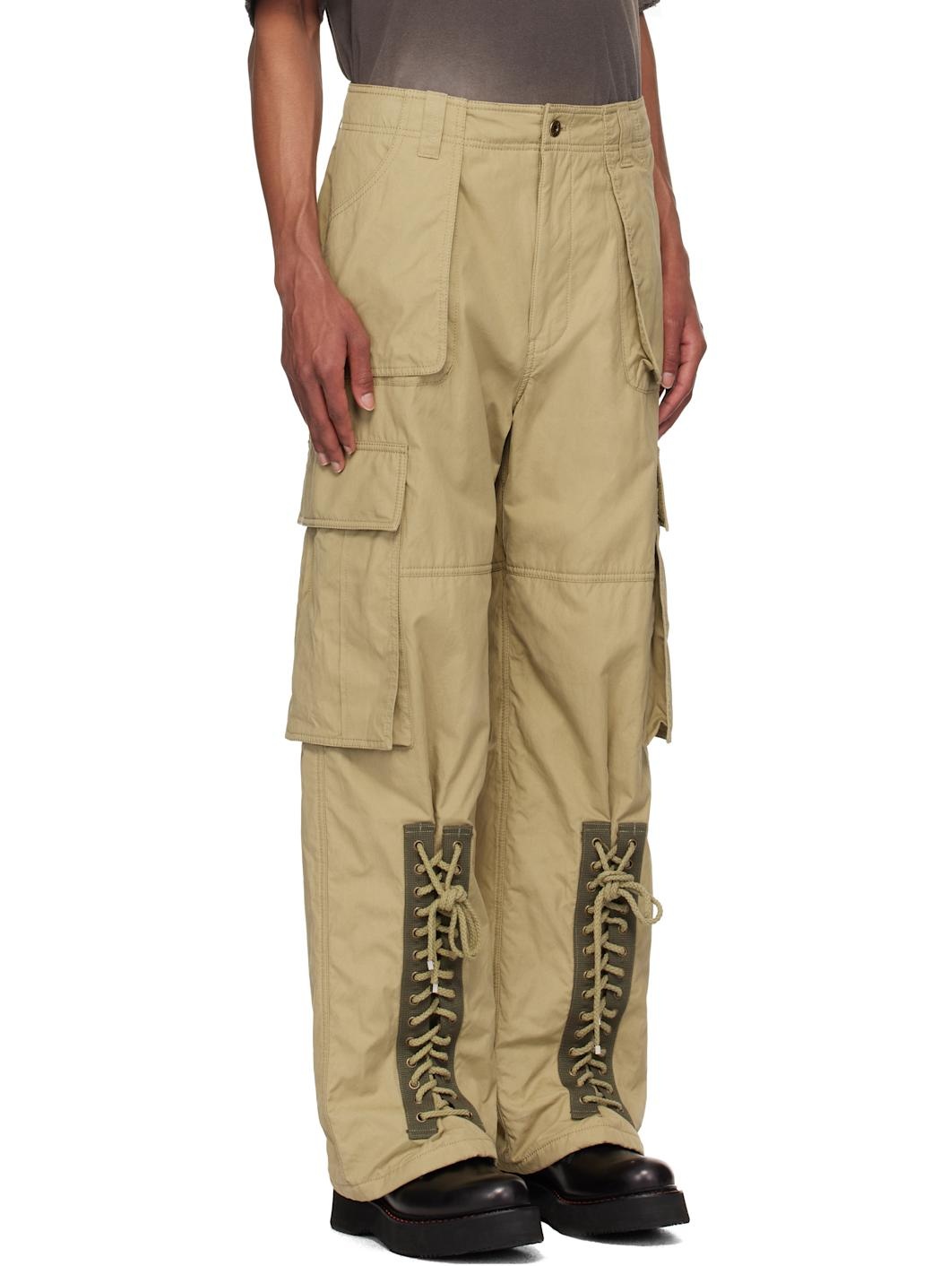 Khaki Military Cargo Pants - 2