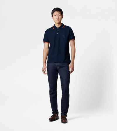 Tod's POLO SHIRT IN JACQUARD COTTON - BLUE outlook