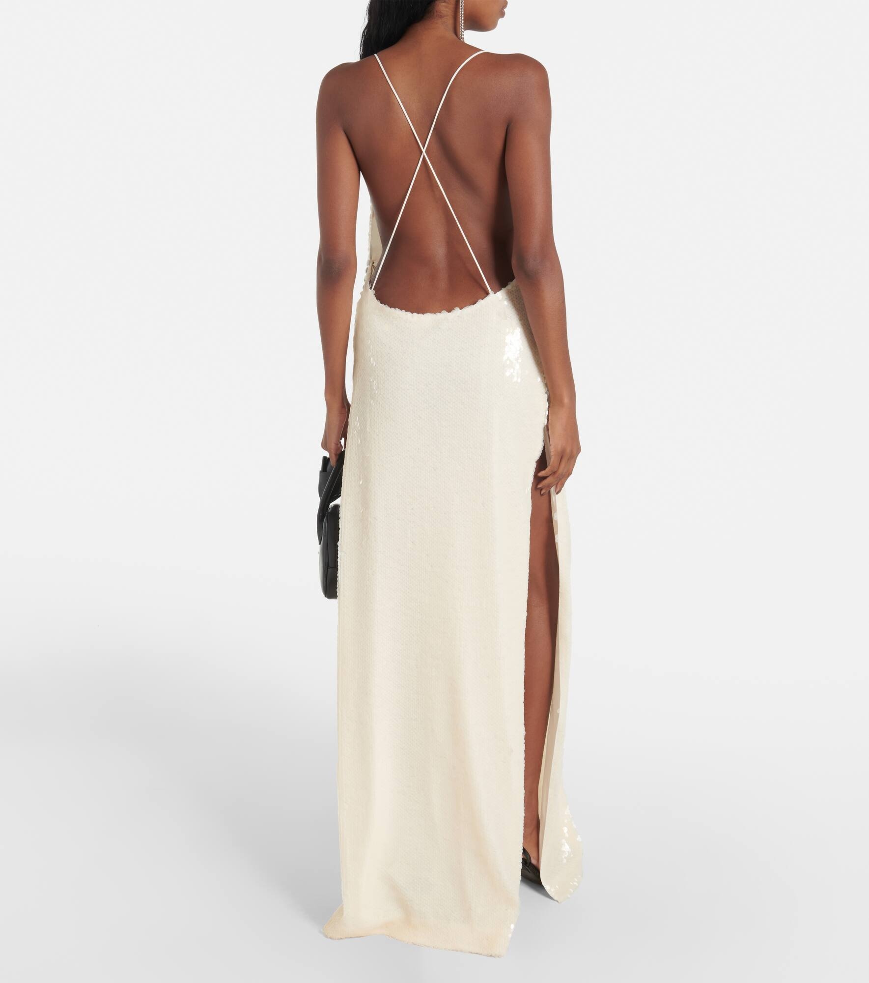 Sequined open-back gown - 3