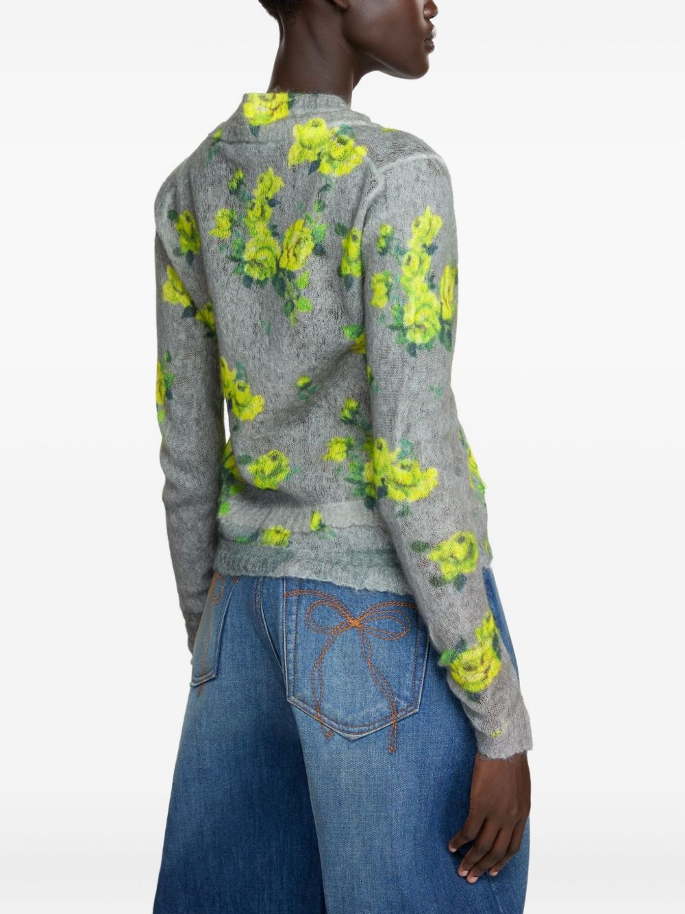 layered mohair cardigan - 4