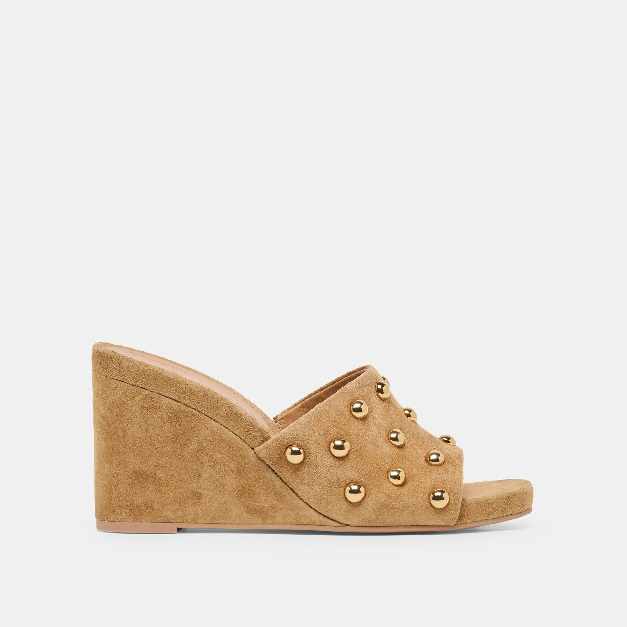 HOLTA STUD WEDGES LT BROWN SUEDE - 1