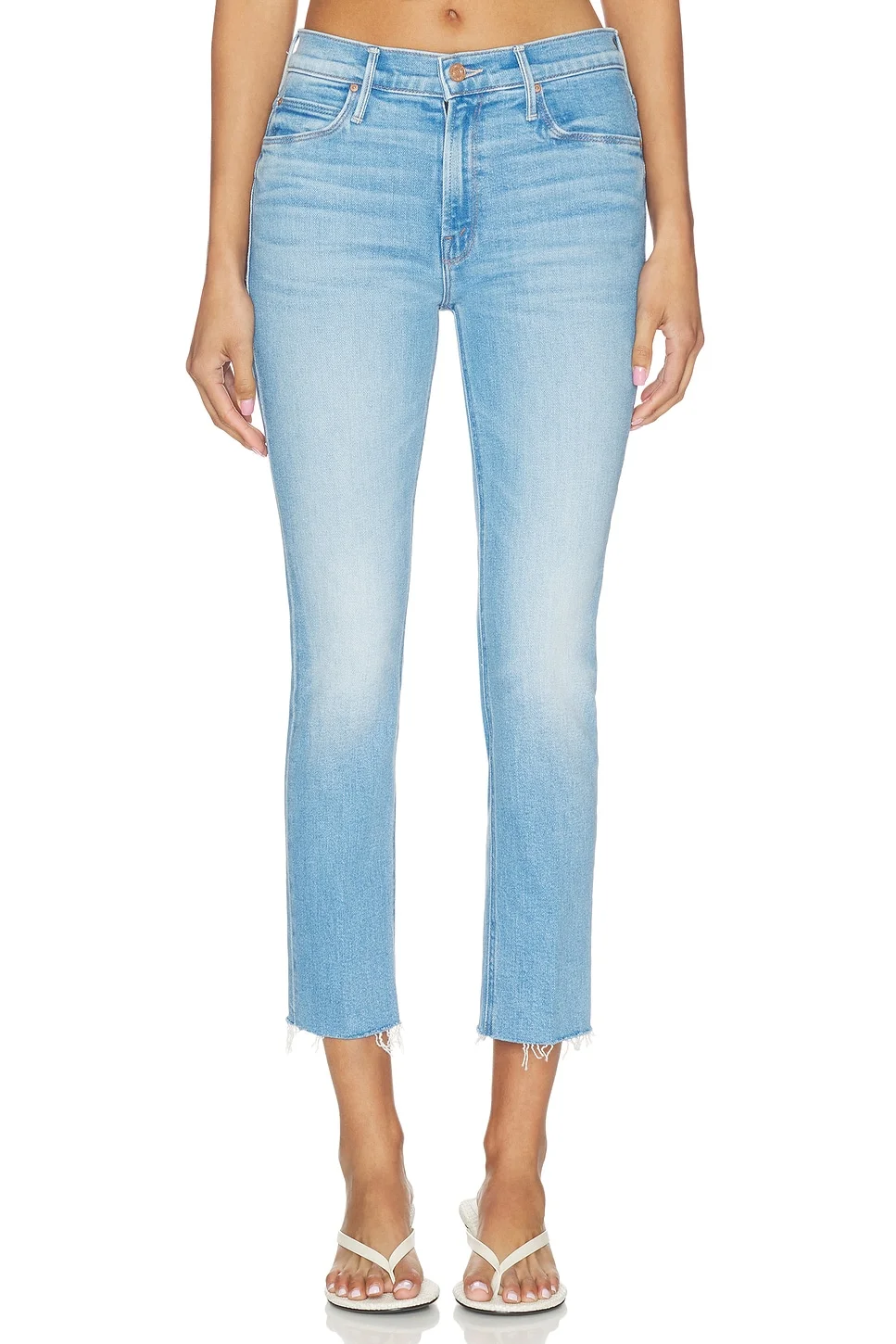 The Mid Rise Dazzler Crop Fray Jeans - 1