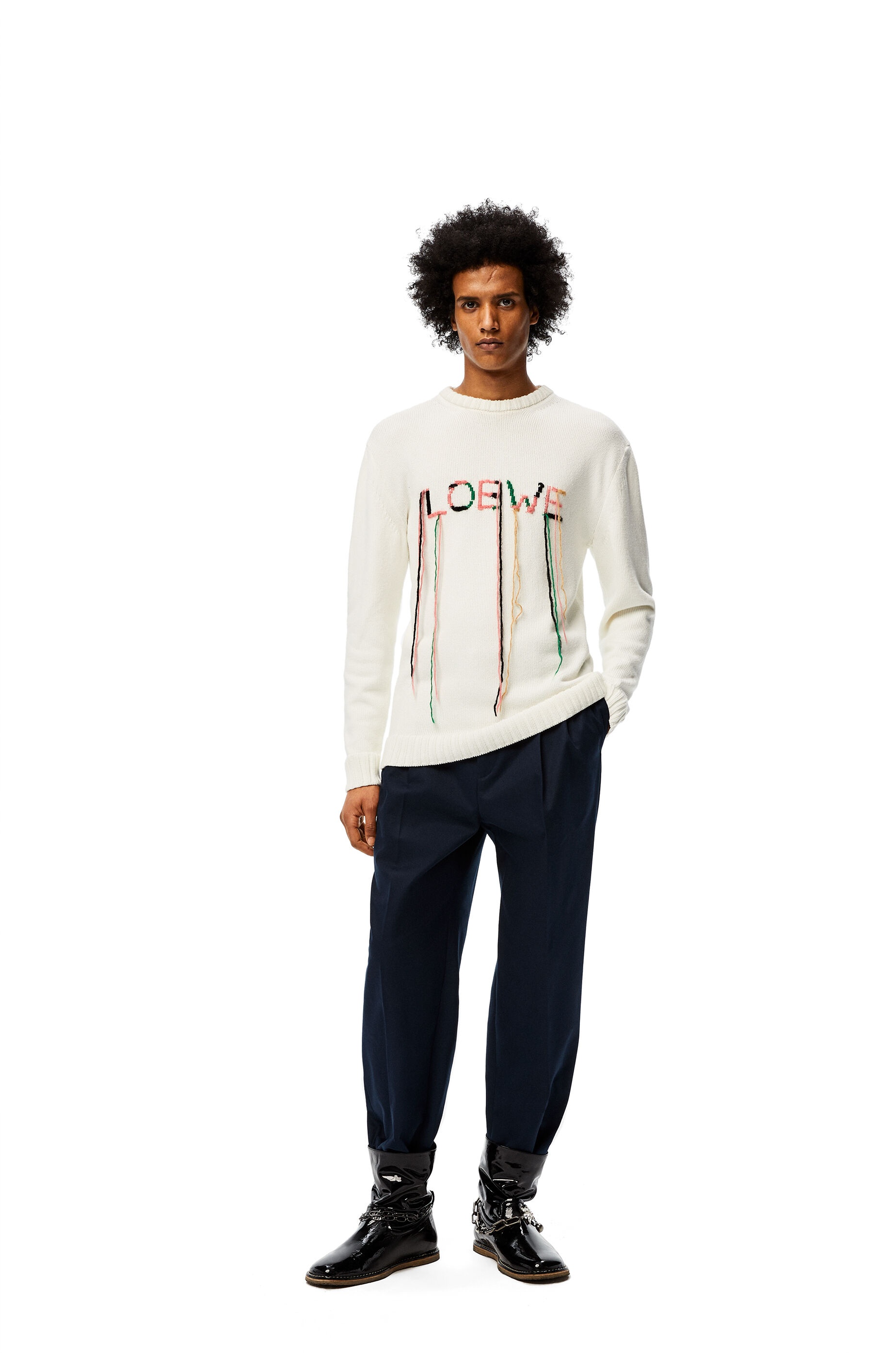 LOEWE stitch sweater in cotton - 2