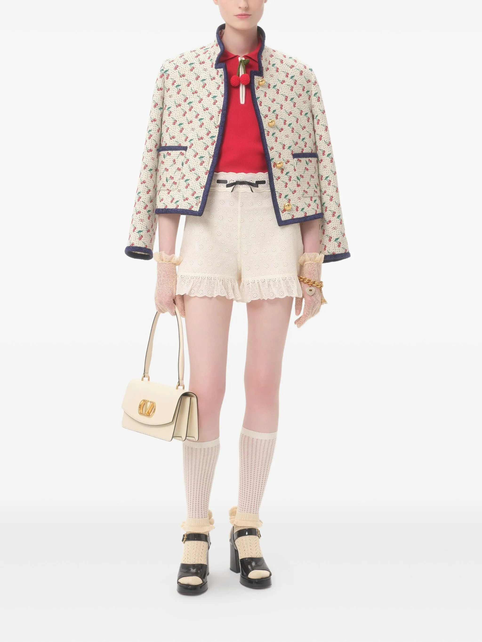 cherry-charm polo top - 2