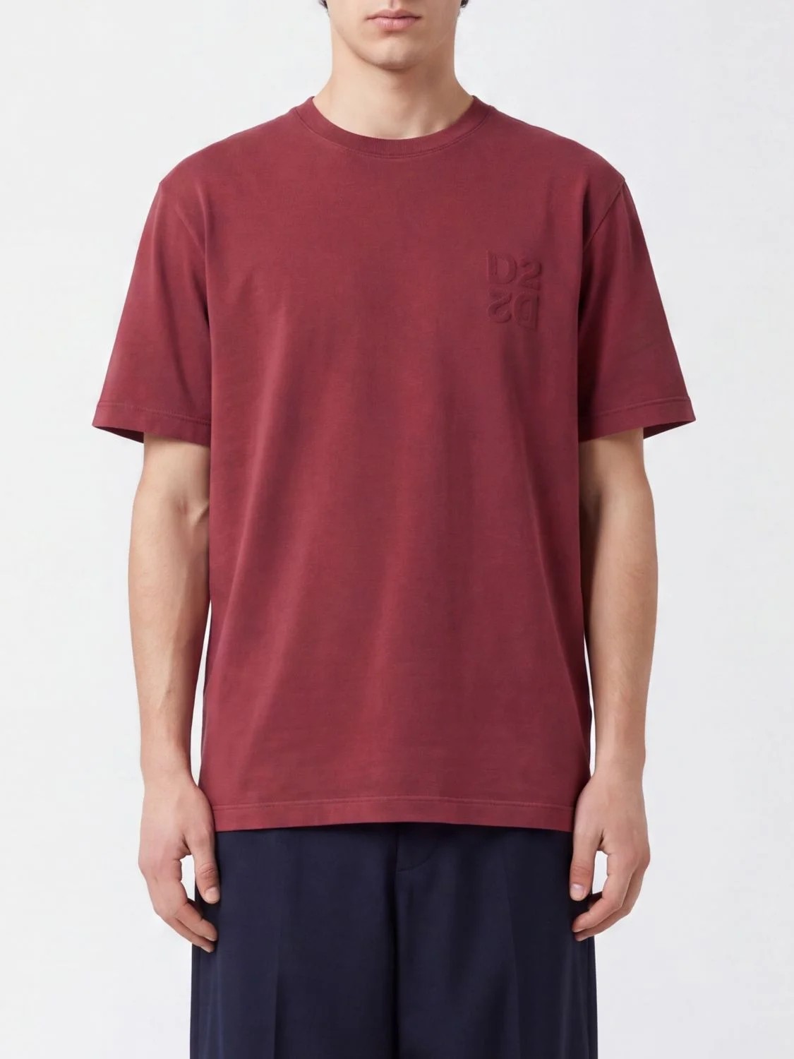 DSQUARED2 Cotton T-shirt with Padded Shoulders and Crew Neck - 1