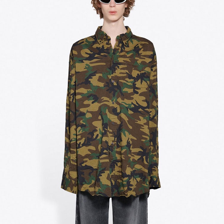Balenciaga Camouflage Fitted Shirt 'Green' 659027TKL142840 - 4