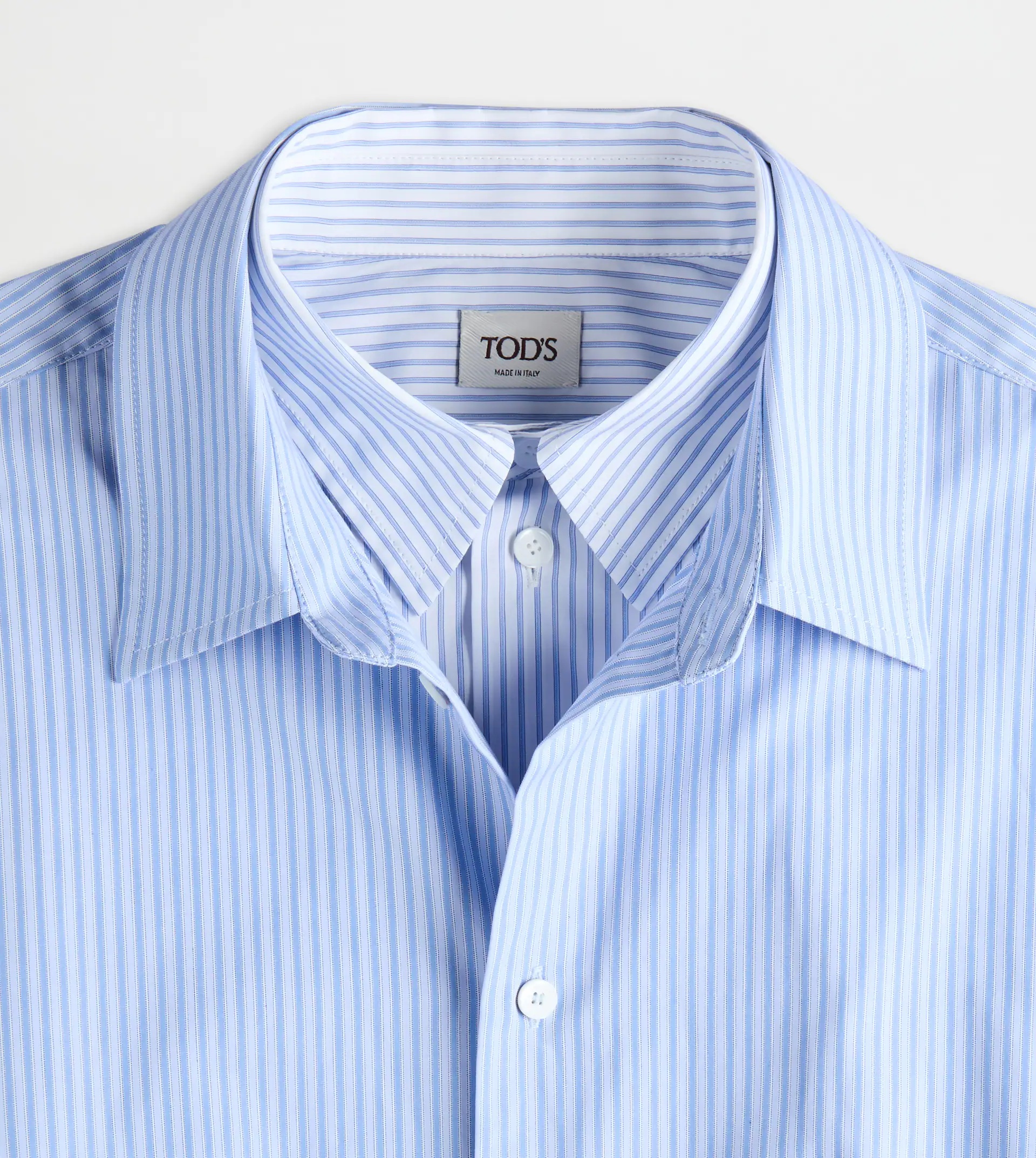 DOUBLE COLLAR SHIRT IN POPLIN - SKY BLUE, BLUE - 2
