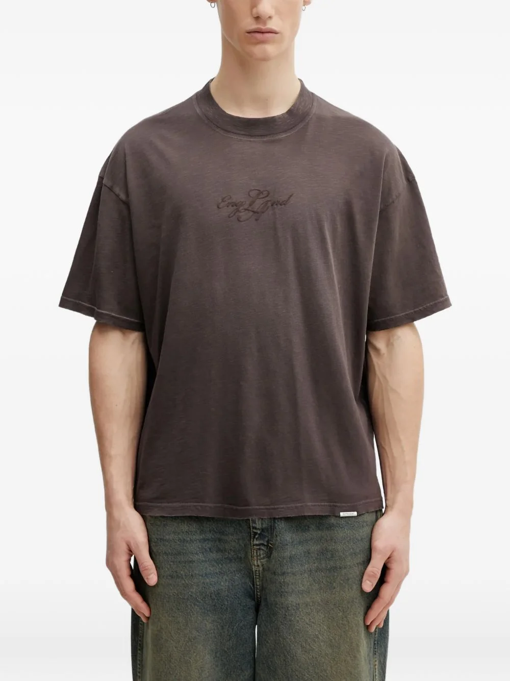 logo-embroidered short-sleeve T-shirt - 1