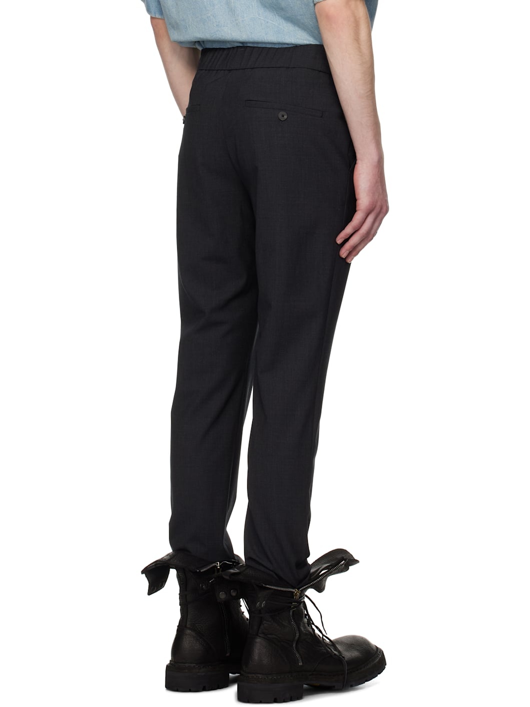 Gray Drawstring Trousers - 3