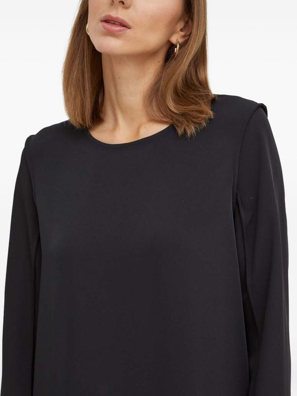 long-sleeve overlay asymmetrical day dress - 3