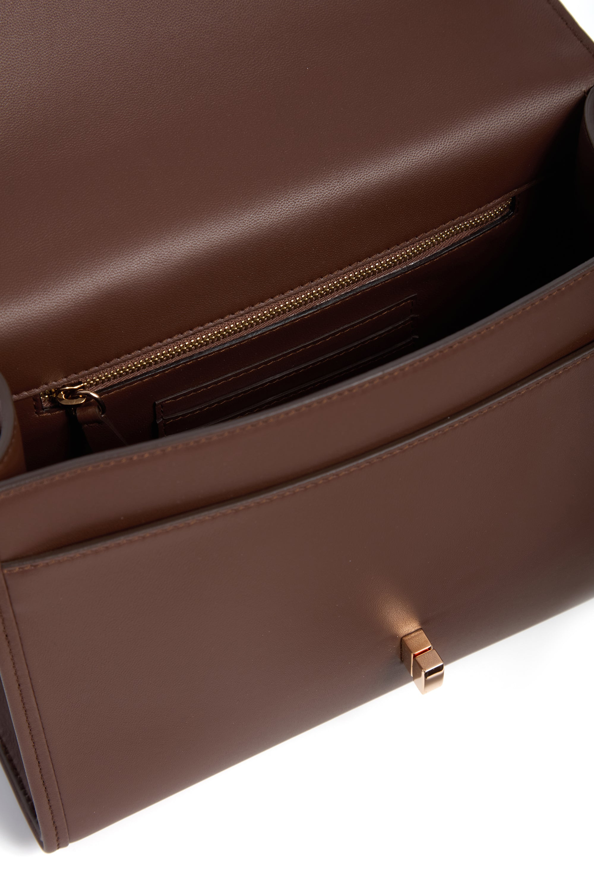 Medium Leonora Flap Bag in Chocolate Leather - 3