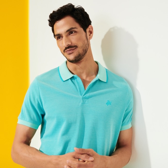 Men Cotton Pique Polo Shirt Solid - 5