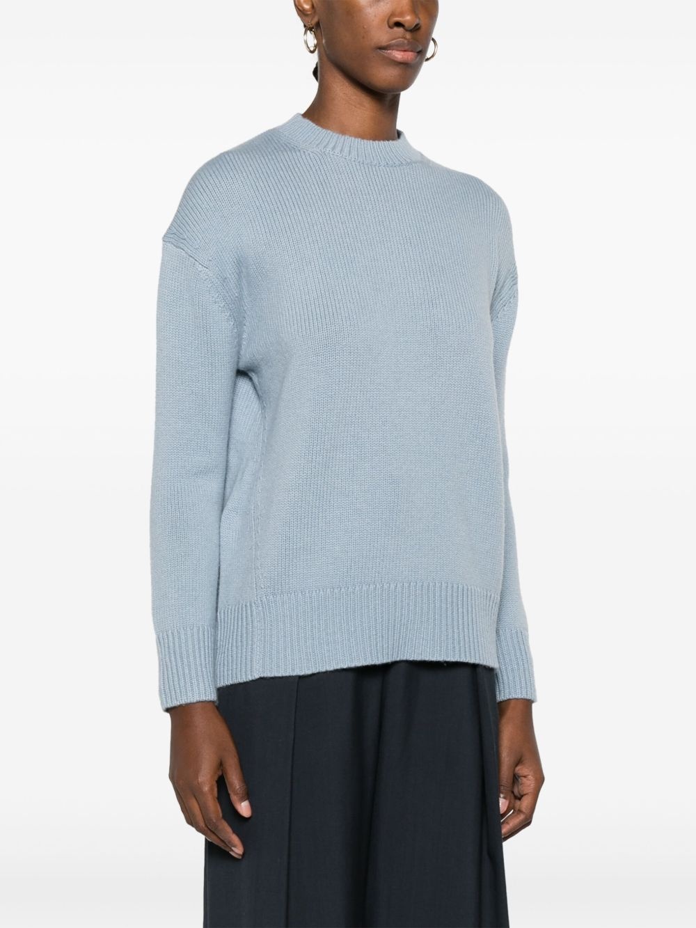 round-neck wool-blend jumper - 3