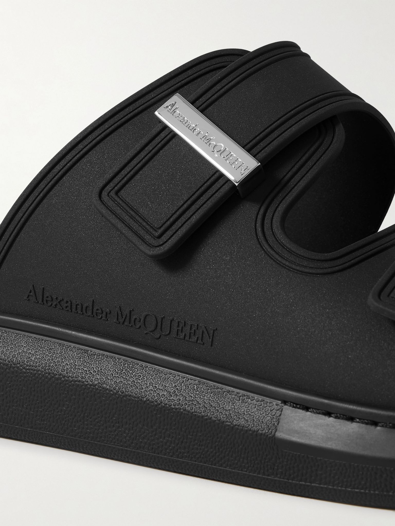 Exagerrated-Sole Rubber Slides Black - 4