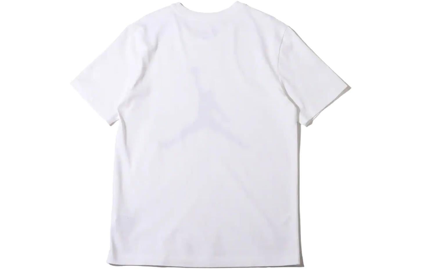 Men's Air Jordan SS22 Logo Pattern Printing Round Neck Short Sleeve White T-Shirt CJ0922-100 - 2