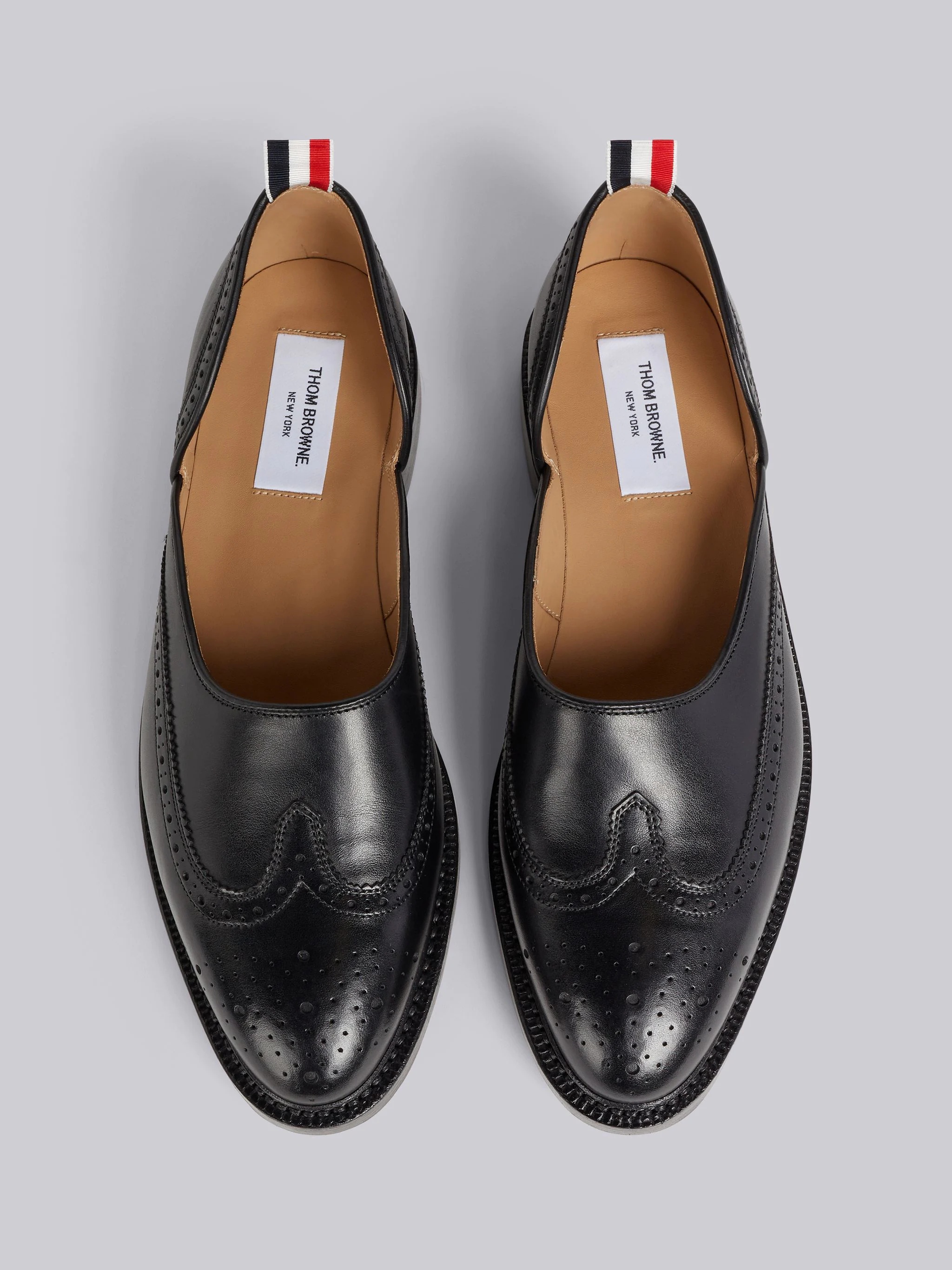 Black Calf Leather Slip On D'orsay Loafer - 4