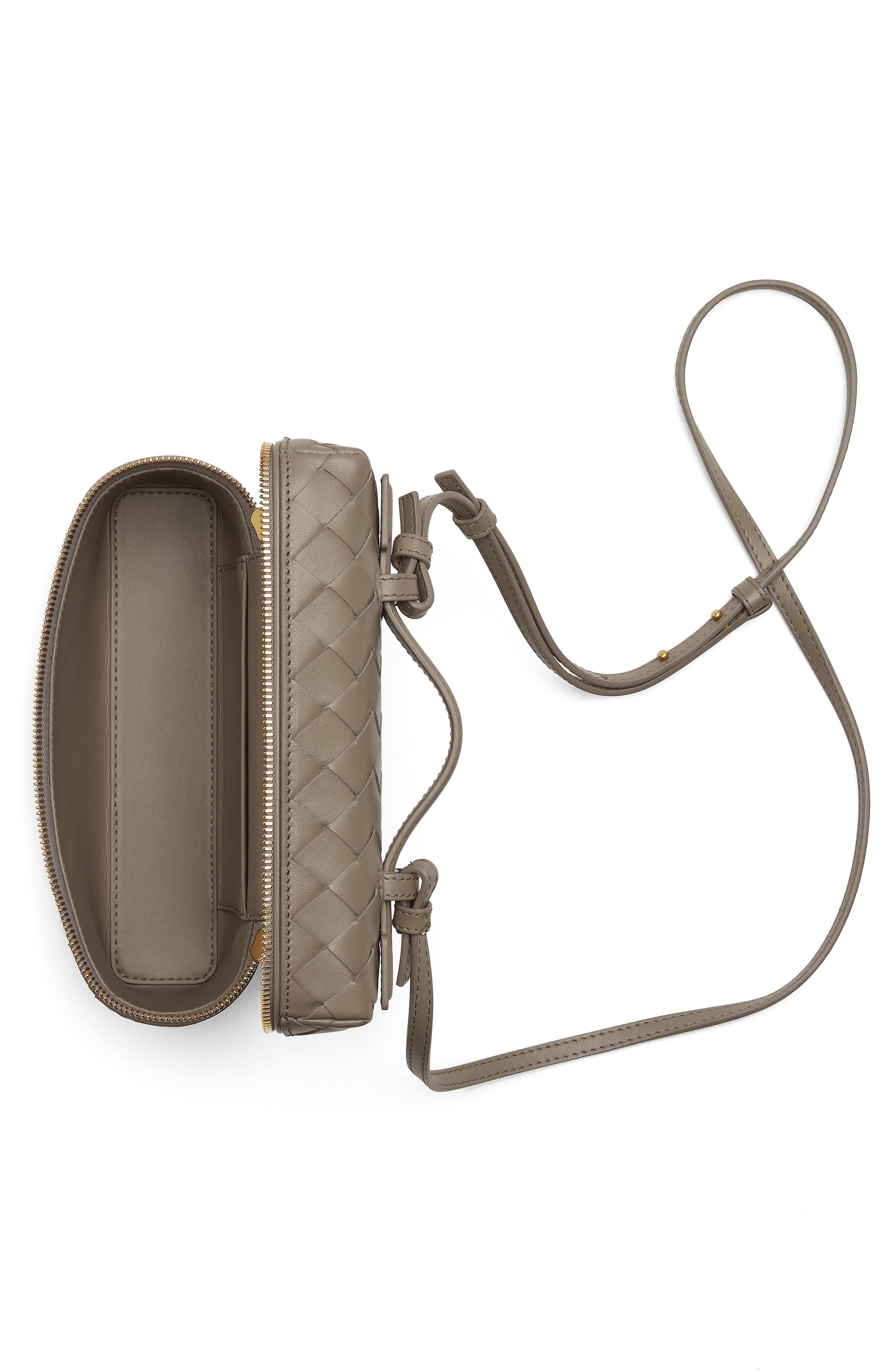 Bottega Veneta Intrecciato Leather Convertible Vanity Case in 2817 Limestone-Gold at Nordstrom - 5