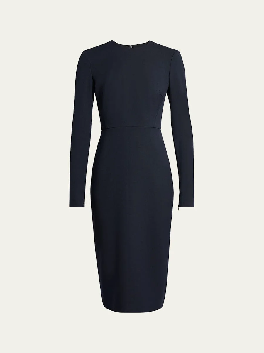 Bodycon Bi-Stretch Crepe Midi Dress - 1