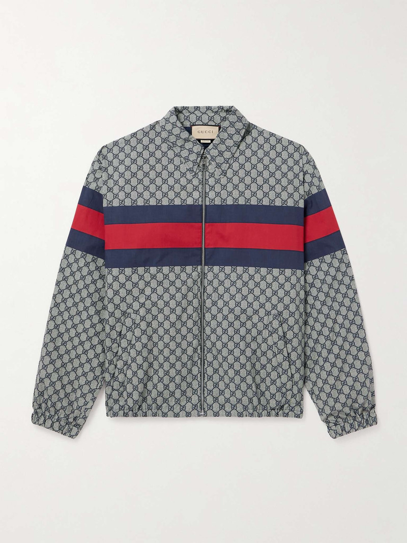 Shell-Trimmed Logo-Print Cotton-Poplin Blouson Jacket 1