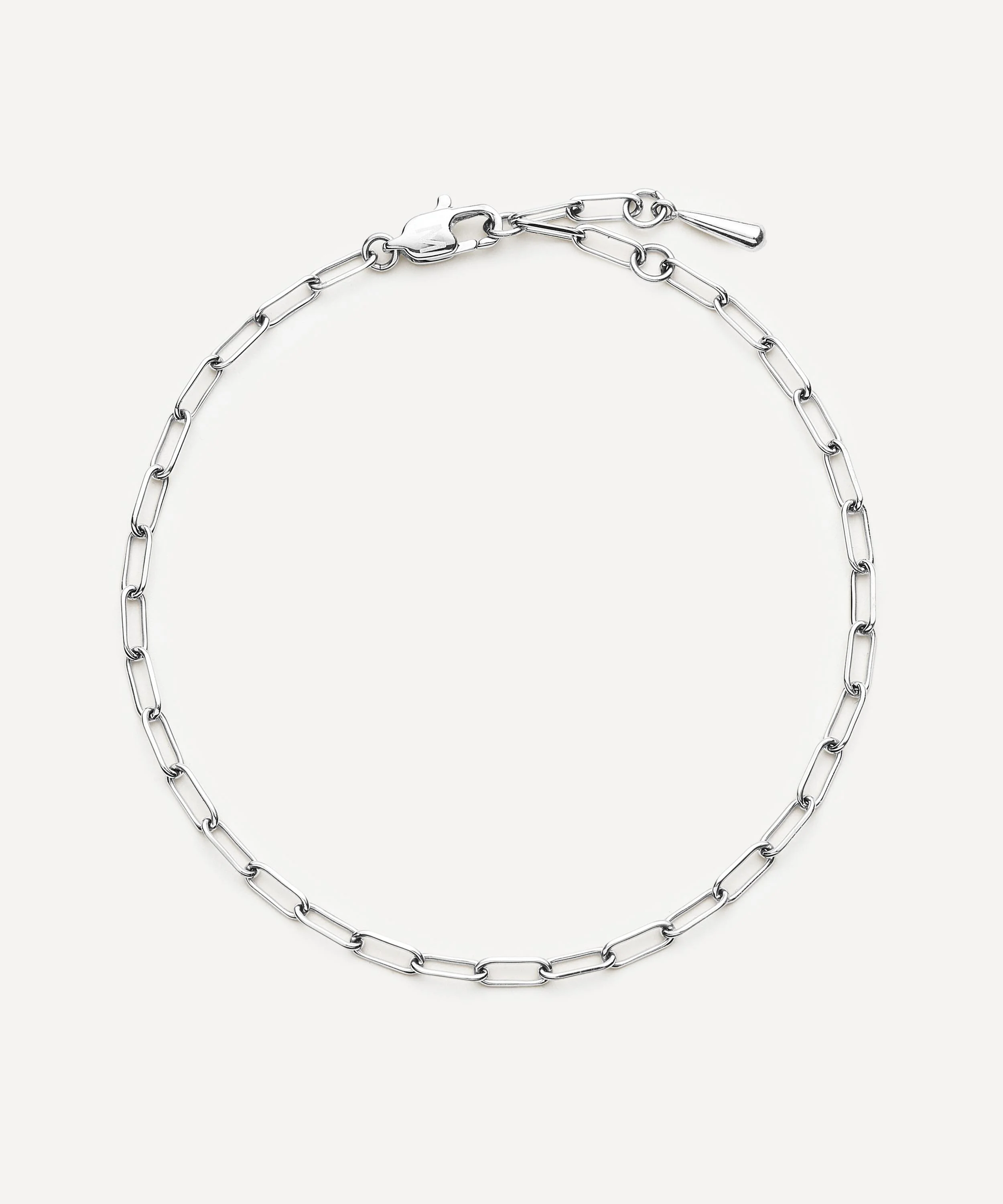 Platinum-Plated Mini Paperclip Chain Bracelet - 1