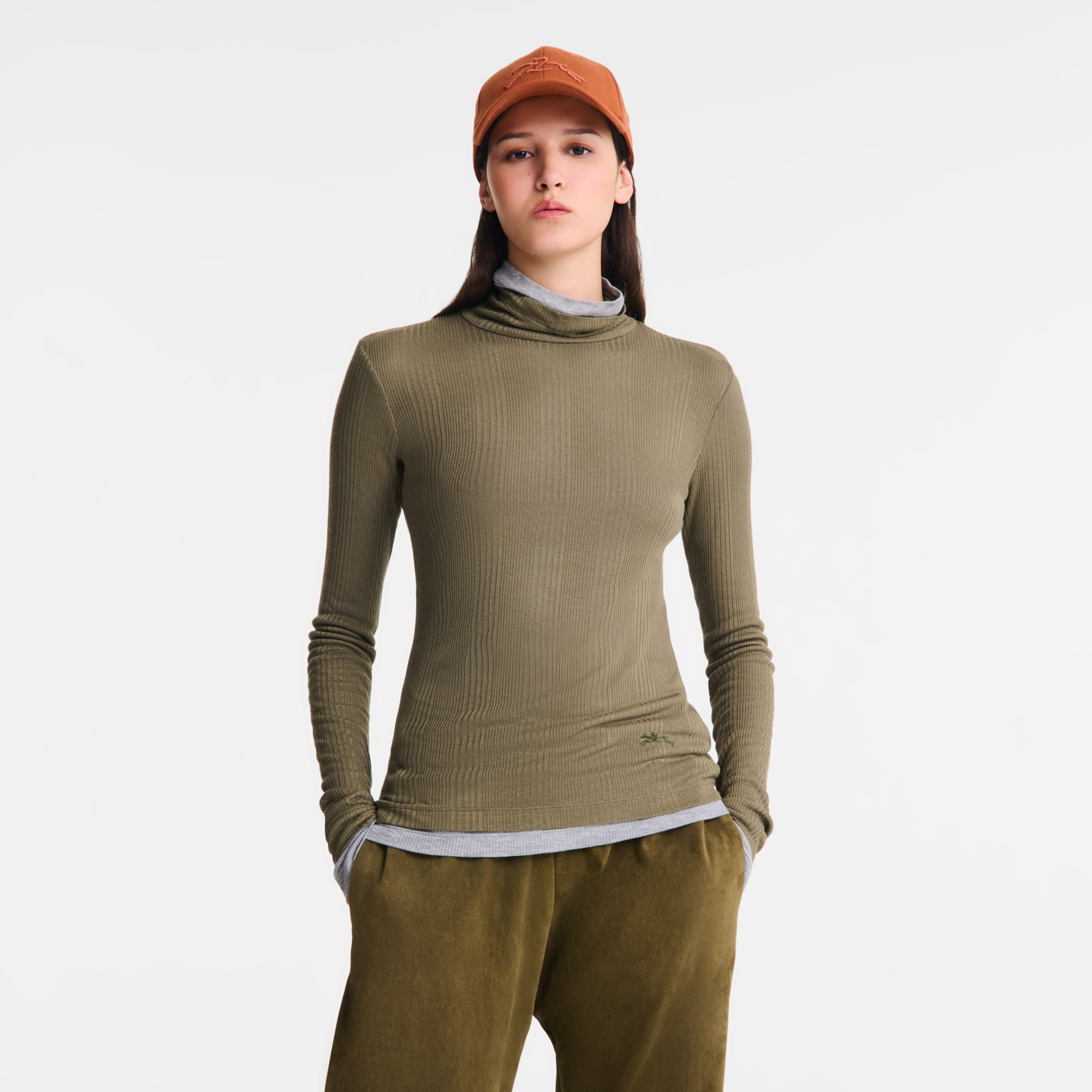 Thin turtleneck sweater Khaki - Jersey - 4
