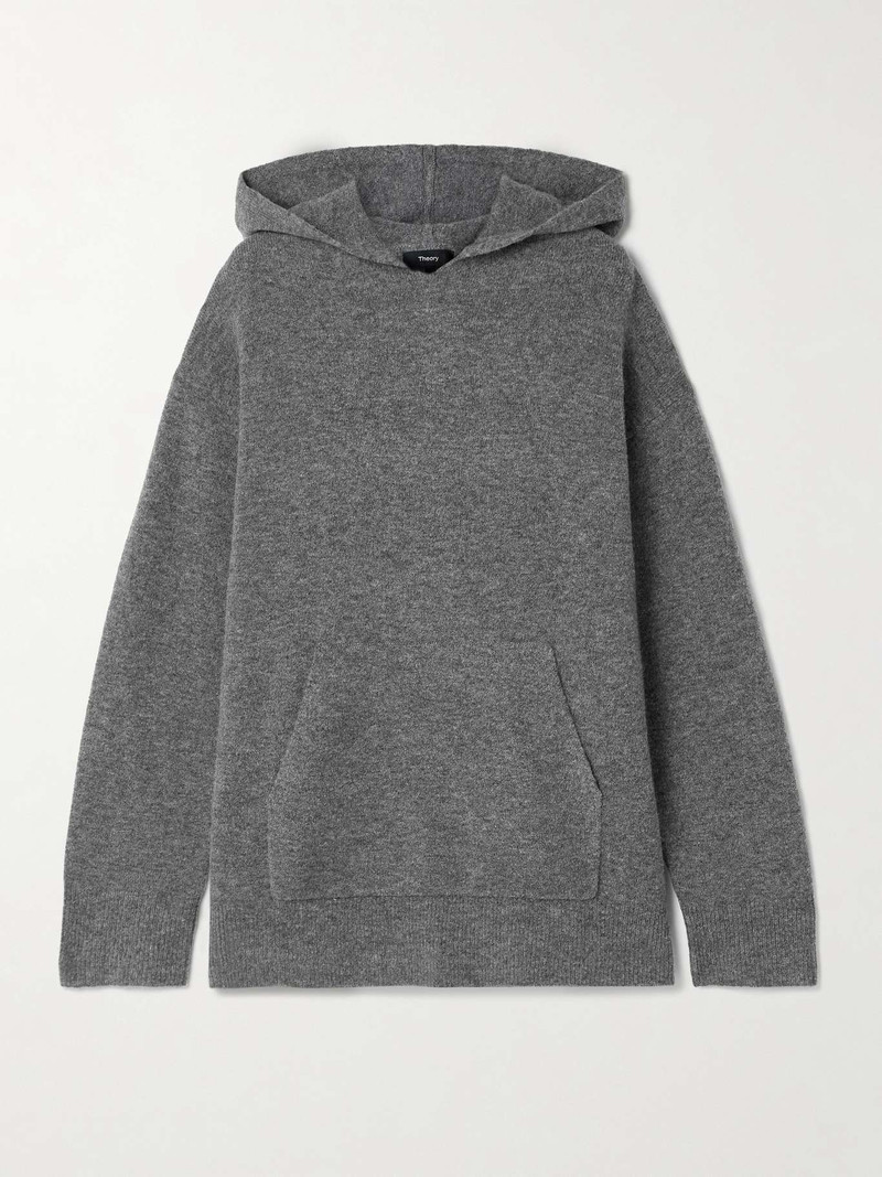Merino wool-blend hoodie Gray - 1