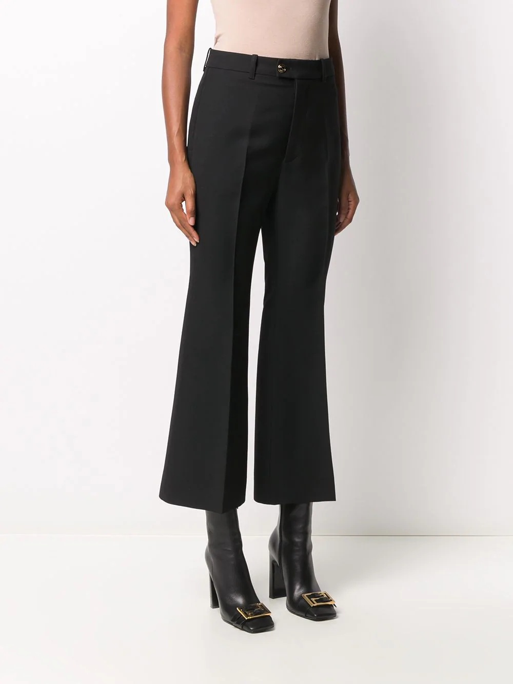 pressed-crease cropped tailored trousers - 3