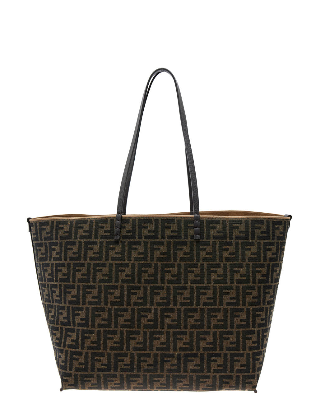 Fendi Women 'Roll Large' Beige Reversible Tote Bag In Striped Chenille Woman - 6