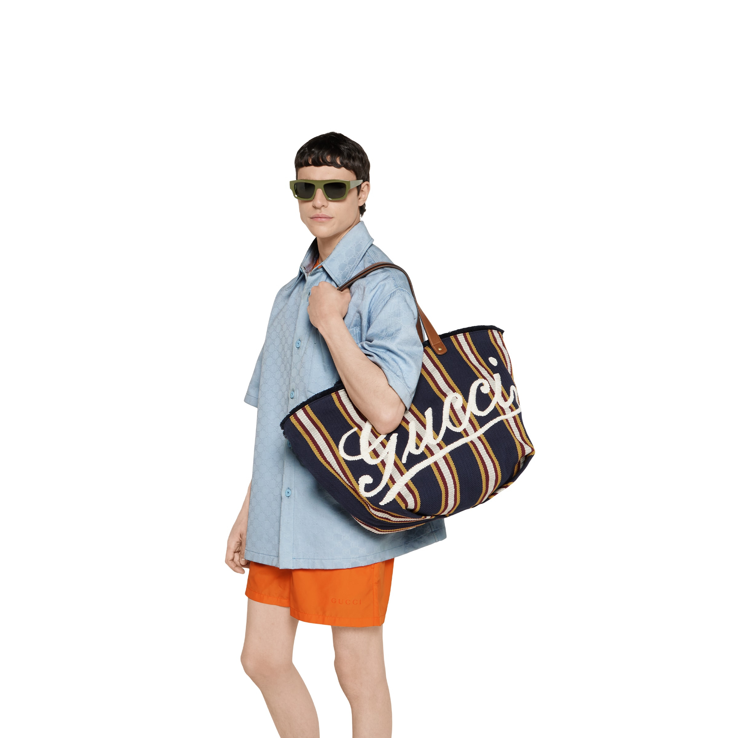 Large embroidered canvas tote bag - 3