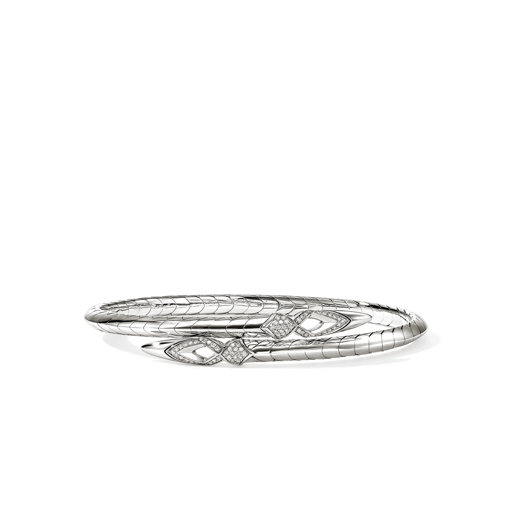 Naga Flex Cuff, Sterling Silver, Diamonds, 4.2MM - 1