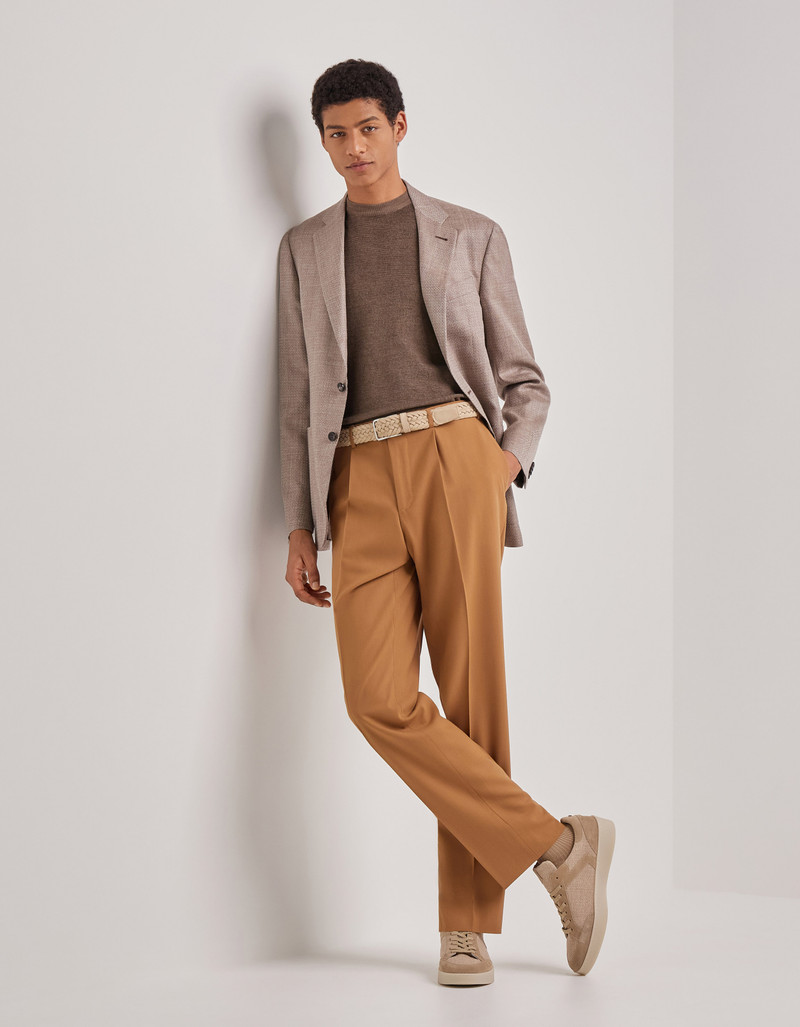 Canali MUSTARD PURE IMPECCABILE WOOL REGULAR-FIT PANTS WITH PLEAT outlook