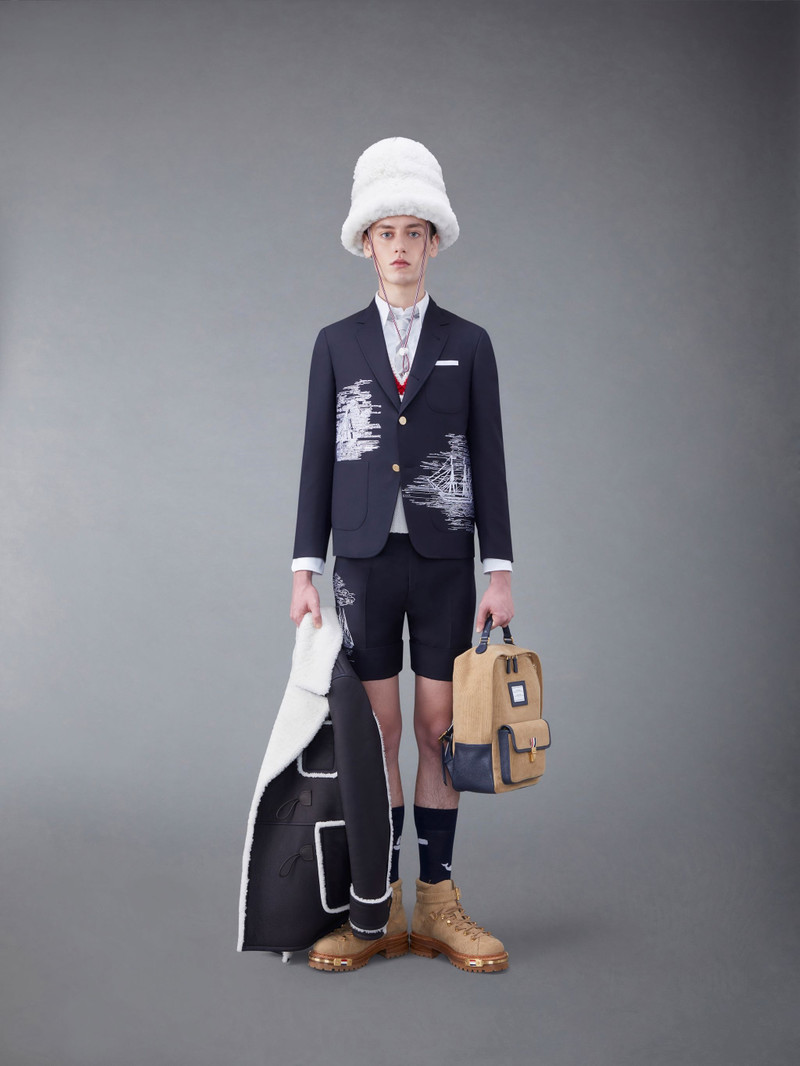 Super 120's Running and Pencil Stitch Sack Beltloop Short 3