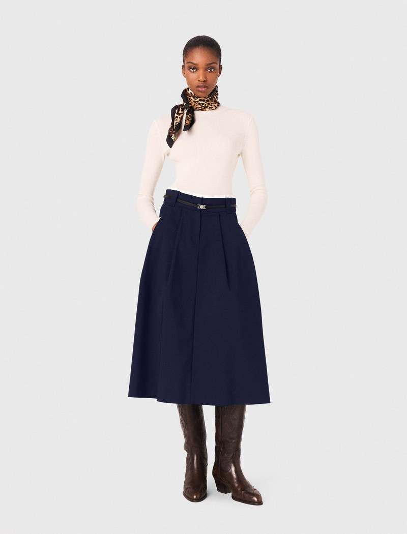 maje Long cotton skirt with belt outlook