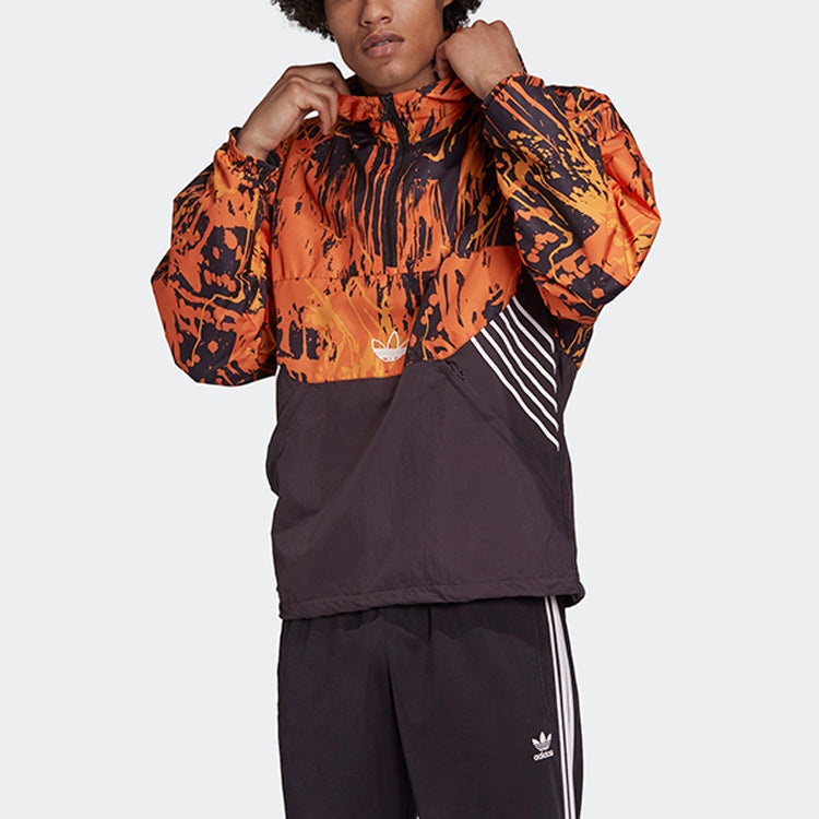 adidas originals Tlm 02 Wb Flame Colorblock Stand Collar hooded Casual Sports Jacket Orange GD5803 - 5