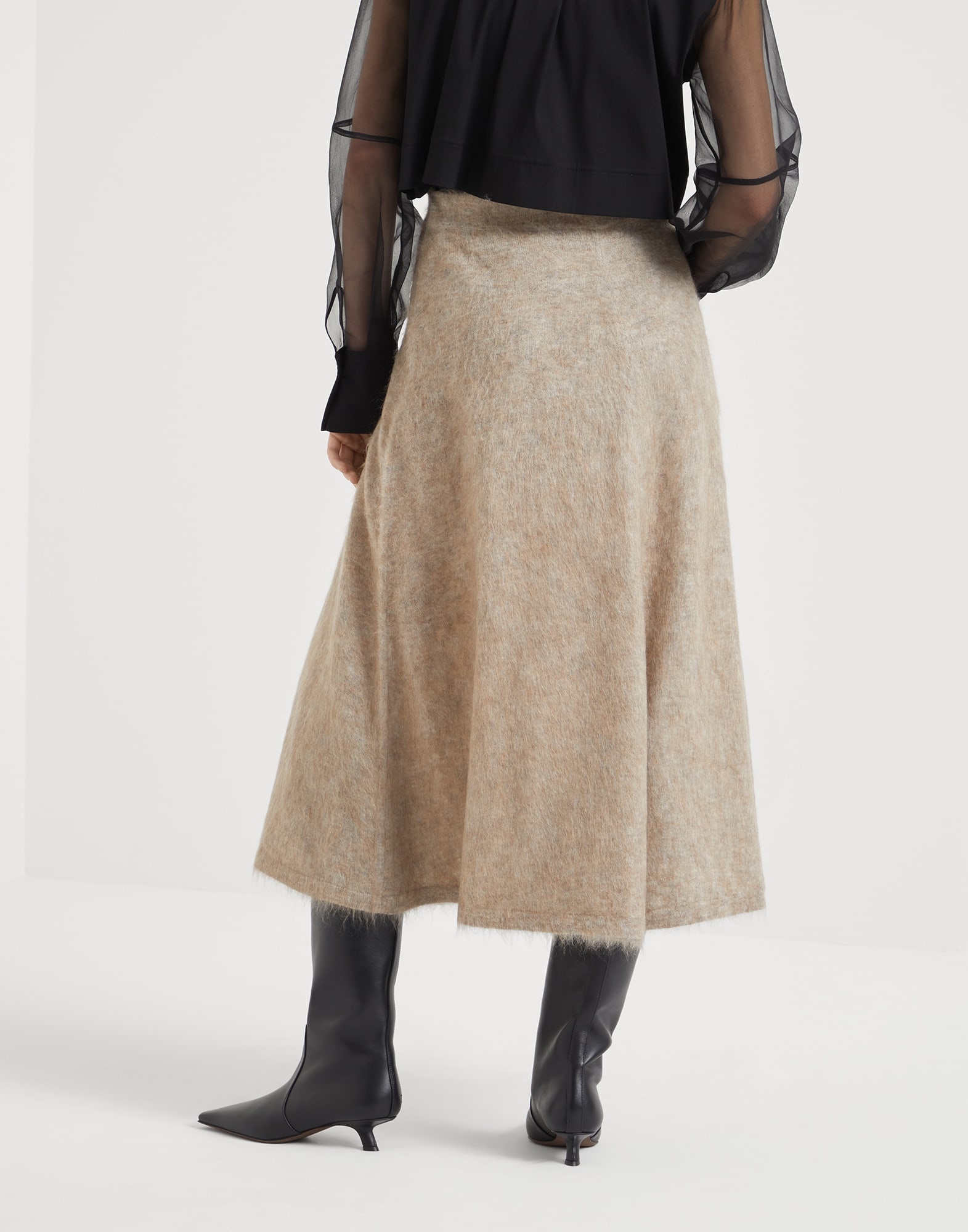 Mohair, wool, cashmere and silk knit skirt - 2