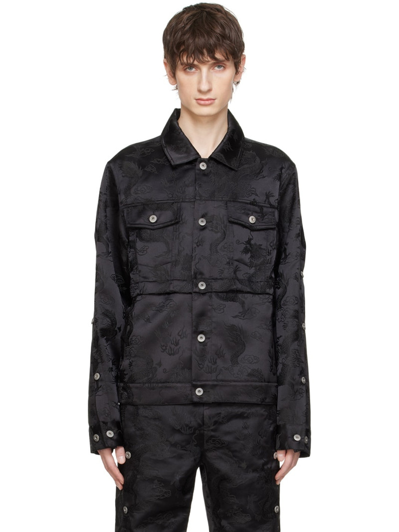 Black Dragon Jacquard Convertible Jacket 1