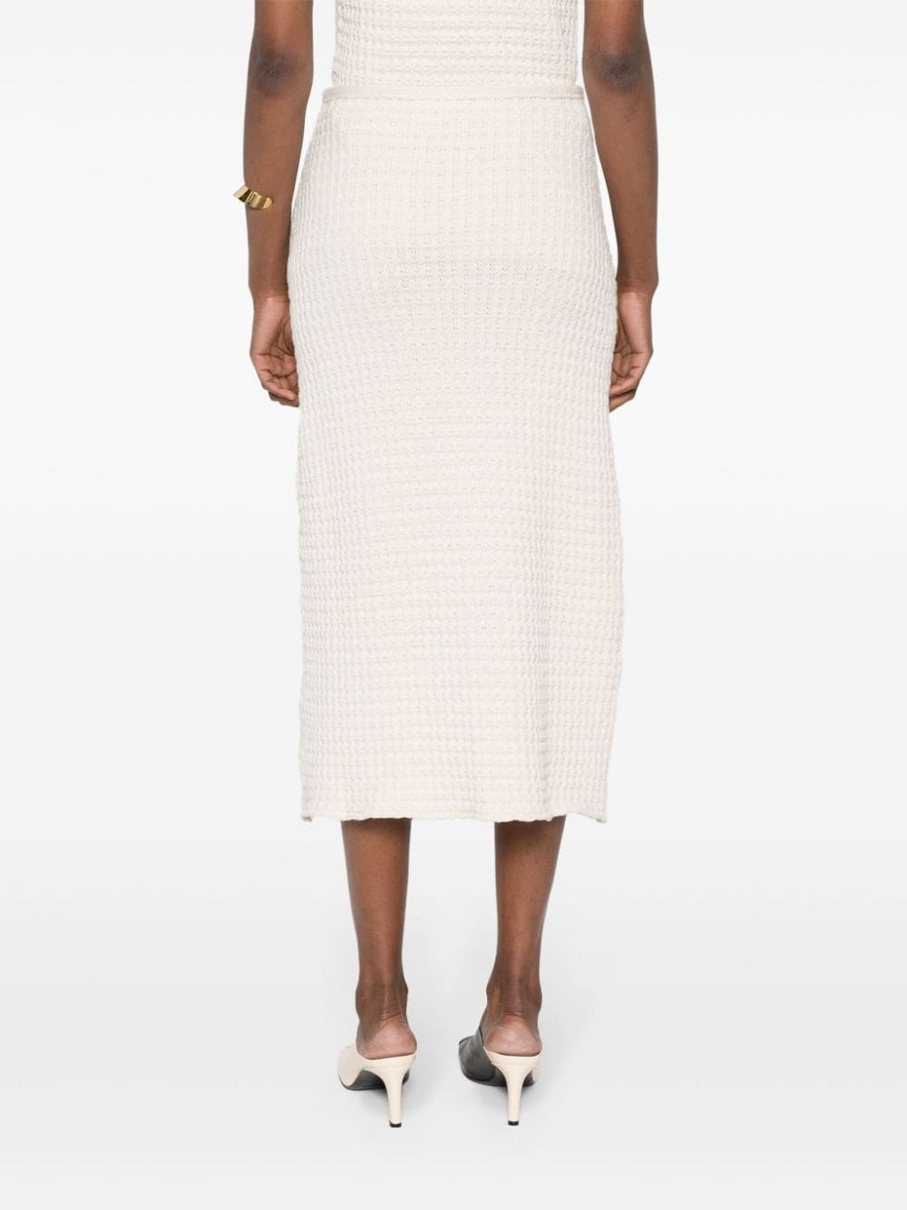 waffle-knit skirt - 4