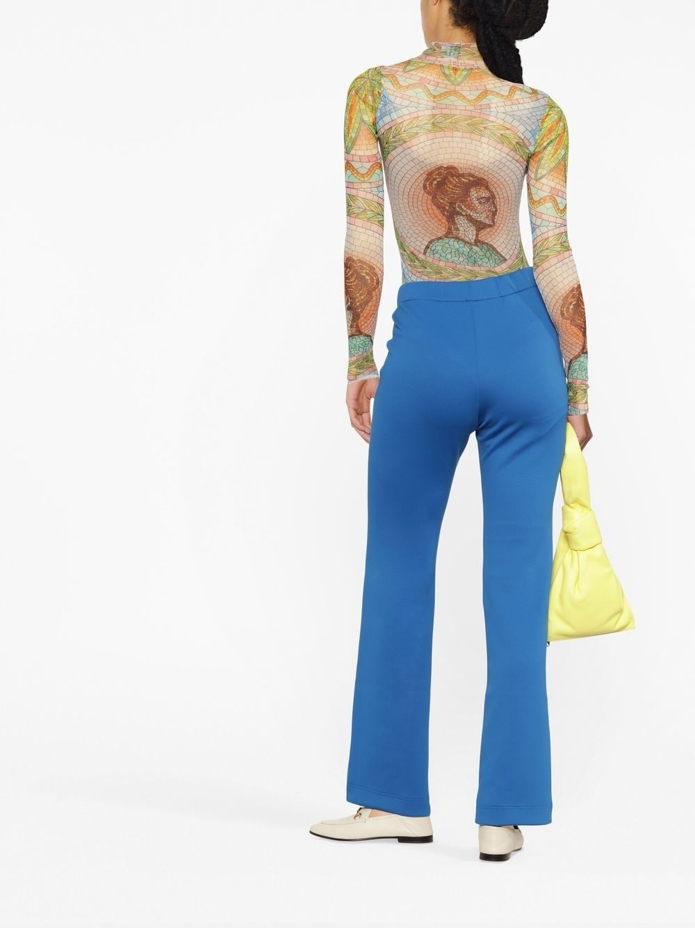 logo-charm flared trousers - 4