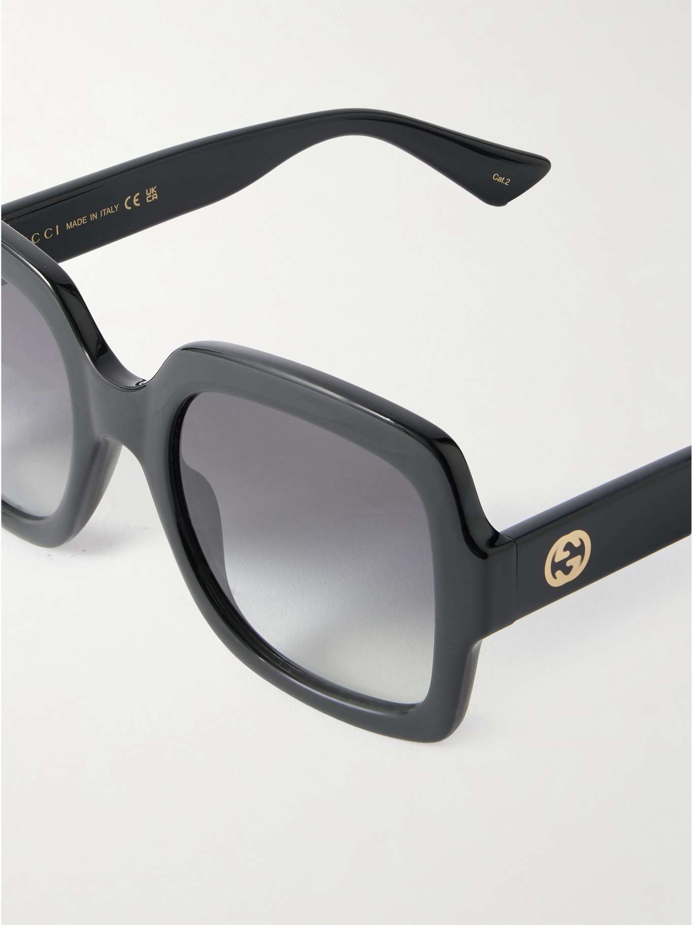Square-frame acetate sunglasses Black - 4