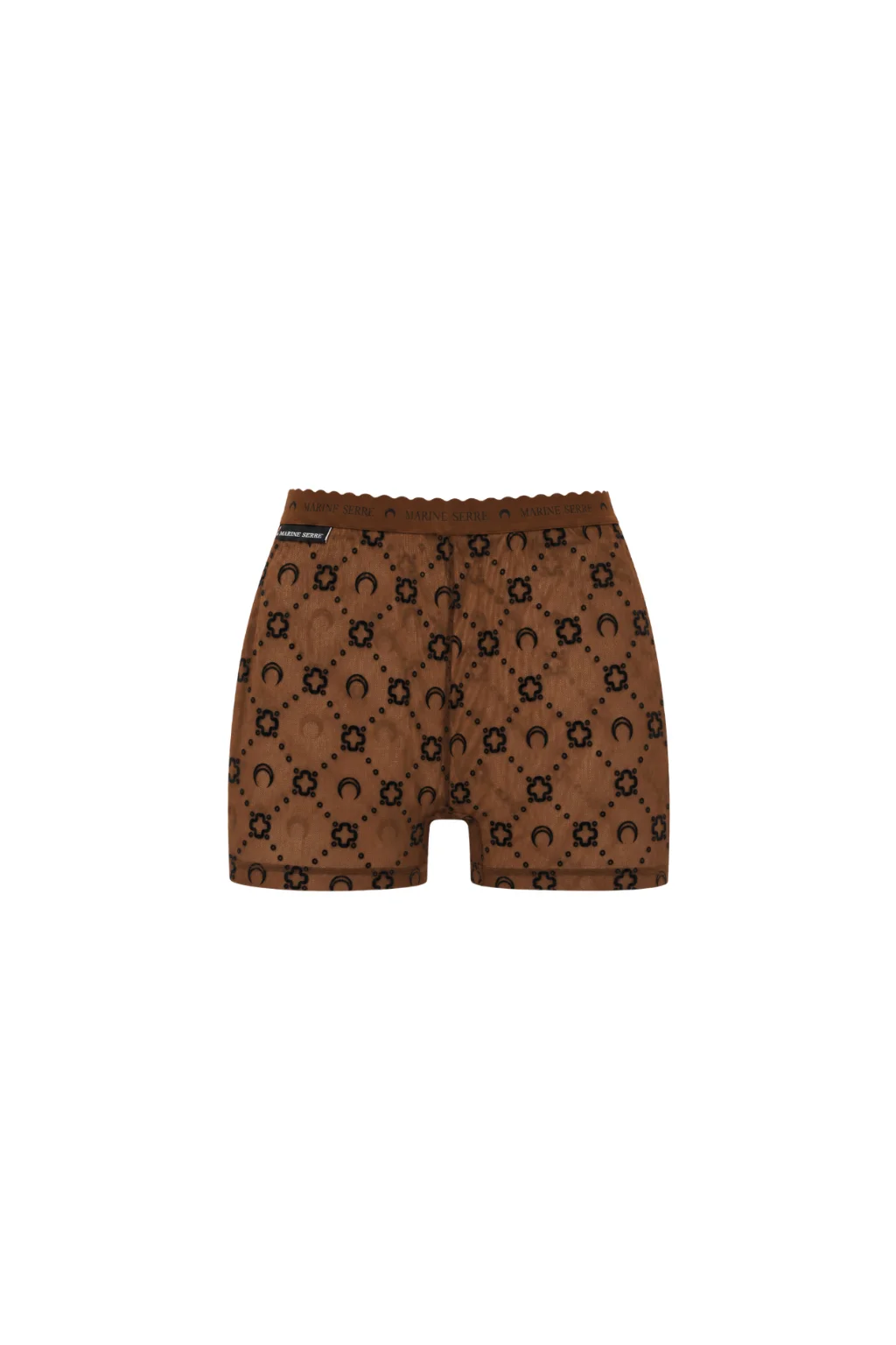 MOONOGRAM MESH FLOCK BIKER SHORTS - 1