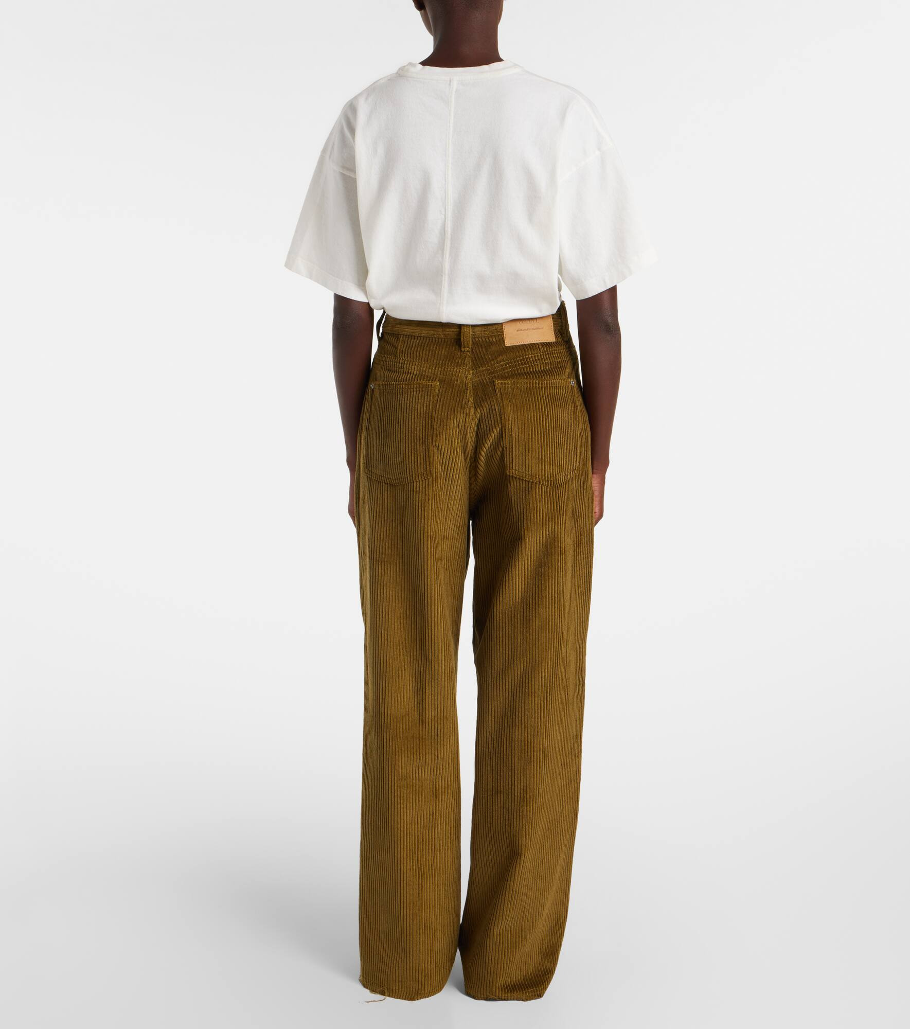 Cotton corduroy wide-leg pants - 3